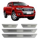 Kit soleira porta aço inox escovado ford nova ranger