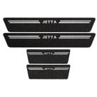 Kit Soleira Protetora Porta Premium Aço Escovado PVC - Jetta