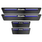 Kit Soleira Protetora Porta Premium Blue Carbono - Strada