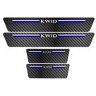 Kit Soleira Protetora Porta Premium Blue Fibra Carbono Kwid