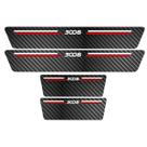 Kit Soleira Protetora Porta Premium Red Carbono - 3008