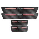 Kit Soleira Protetora Porta Premium Red Carbono - HR-V