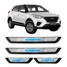 Kit Soleiras Led Azul Aço Inox KX3 - Creta 2017 a 2024