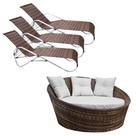 Kit Solzinho - Chaise Orbit Duna Cru + 3 Cadeira Piscinas São Tomé + Mesa de Brinde para Área Externa Kit Solzinho - Chaise Orbit Duna Cru + 3 Cadeira Piscinas São Tomé + Mesa de Brinde para Área Externa