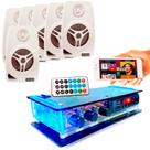 Kit Som Ambiente 12 Pcs Caixa Branca C/ 2 Pcs Receiver Bt