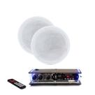 Kit Som Ambiente 2 Arandelas Brancas 6 Receiver Bluetooth