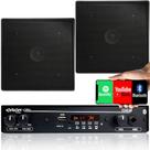 Kit Som Ambiente 2 Caixas Teto Preta + Amplificador Bt Fm Sd