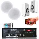 Kit Som Ambiente 300w +2 Caixas De Teto + 2 Caixas De Parede
