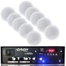 Kit Som Ambiente 300w Bluetooth + 10 Caixas P/gesso Brancas