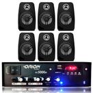 Kit Som Ambiente 300w Bluetooth + 6 Caixas Parede Som