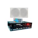 Kit Som Ambiente 4 Canal 500 Watts + 2 Arandelas Br Quadrada