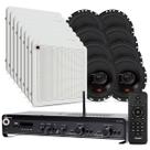 Kit Som Ambiente Academia Salão Lojas Bluetooth Conexão Tv Usb Sd Slim 2700 Optical + Arandelas Jbl Embutir Teto