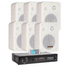 Kit Som Ambiente Amplificador 1000 + 6 Caixas MSB60 Hayonik Brancas