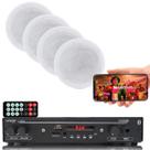 Kit Som Ambiente Amplificador Bluetooth + 4 Arandelas Gesso