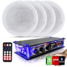 Kit Som Ambiente Amplificador Bluetooth + 4 Arandelas Gesso