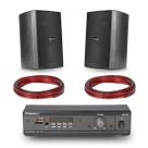 Kit Som Ambiente Amplificador Bluetooth Rádio + Par Caixas