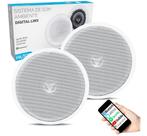 Kit Som Ambiente Arandela Alto Falante Branca Ativa Bluetooth Leson 140w Rms + Passiva