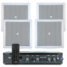 Kit Som Ambiente Area Churrasco Piscina Varanda Home + 4 Arandelas Jbl Embutir Gesso