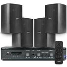 Kit Som Ambiente Area Gourmet Bluetooth Usb Sd + 4 Caixas Acustica Interna e Externa