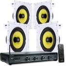 Kit Som Ambiente Bluetooth 4500 + 4 Caixas De Som Embutir