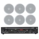 Kit Som Ambiente Bluetooth + 6 Arandela Quadrada Teto Gesso