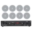 Kit Som Ambiente Bluetooth + 8 Arandela Quadrada Teto Gesso