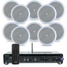 Kit Som Ambiente Bluetooth Area Gourmet Conexão Tv Optical Spotify Usb + 10 Arandelas Embutir Jbl