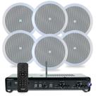 Kit Som Ambiente Bluetooth Area Gourmet Conexão Tv Optical Spotify Usb + 6 Arandelas Embutir Jbl