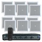 Kit Som Ambiente Bluetooth Usb Sd Controle Remoto Amplificador 4500 Optical Com 12 Arandelas Jbl