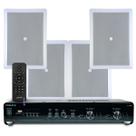 Kit Som Ambiente Bluetooth Usb Sd Controle Remoto Amplificador Com 4 Arandelas Jbl Retangular