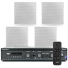 Kit Som Ambiente Bluetooth Usb Sd Frahm Slim 1600 Area Churrasco + 4 Arandelas Embutir Gesso