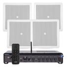 Kit Som Ambiente Climatização Apartamento 4 Arandelas Jbl de Embutir Teto Bluetooth Usb Tv