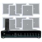 Kit Som Ambiente Embutir Teto Jbl 10 Arandelas Retangular + Receiver Slim Bluetooth Usb Sd Controle
