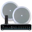 Kit Som Ambiente Embutir Teto Jbl 2 Arandelas Retangular + Receiver Slim Bluetooth Usb Sd Controle