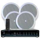 Kit Som Ambiente Embutir Teto Jbl 4 Arandelas Retangular + Receiver Slim Bluetooth Usb Sd Controle