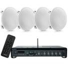 Kit Som Ambiente Frahm 3700 Slim + 4 Cx Som Arandela Embutir