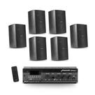 Kit Som Ambiente Frahm Slim 1000 + 6 Caixas Ps 200 c/suporte Kit Som Ambiente Frahm Slim 1000 + 6 Caixas Ps 200 c/suporte