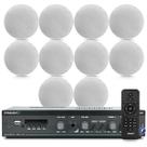 Kit Som Ambiente Frahm Slim 1600 Bluetooth Usb Area Gourmet + 10 Arandelas Embutir Teto