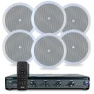Kit Som Ambiente Jbl Bluetooth Conexão Tv Receiver Slim 4500 Optical Area Gourmet + 06 Arandelas Jbl