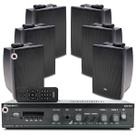 Kit Som Ambiente Jbl Bluetooth Usb Cartão Sd Frahm Slim 1600 Controle Remoto + 06 Caixas Jbl Embutir Preta
