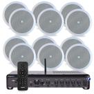 Kit Som Ambiente Jbl Bluetooth Usb Conexão Com Tv Optical + 12 Arandelas Embutir Teto Acusticas