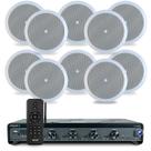 Kit Som Ambiente Jbl Bluetooth Usb Sd Amplificador Slim 4500 Optical Conexao com Tv + 10 Arandelas Jbl
