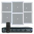 Kit Som Ambiente Jbl Bluetooth Usb Sd Amplificador Slim 4500 Optical Conexão Tv + 6 Arandelas Jbl