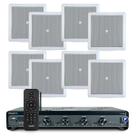 Kit Som Ambiente Jbl Bluetooth Usb Sd Amplificador Slim 4500 Optical Conexão Tv + 8 Arandelas Jbl