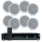 Kit Som Ambiente Jbl Bluetooth Usb Sd Conexão Celular + 8 Arandelas de Embutir no Teto Gesso