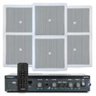 Kit Som Ambiente Jbl Slim 1600 Bluetooth Usb Sd + 6 Arandelas Embutir Jbl