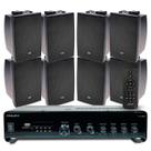 Kit Som Ambiente Piscina Area Churrasco 8 Caixas Jbl Preta + Amplificador Bluetooth Entrada Tv Usb