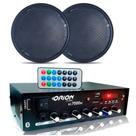 Kit Som Ambiente Rc7000 Orion +4 Falante Teto Embutir Preto