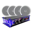 Kit Som Ambiente Rcbt + 4 Caixas De Som Teto Branca Redonda