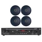Kit Som Ambiente Receiver + 4 Arandelas Pretas De Gesso Casa